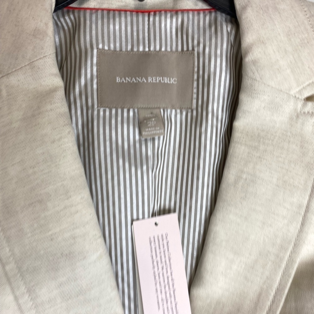 NWT BANANA REPUBLIC COTTON/ LINNEN/ polyester blazer - Picture 3 of 7